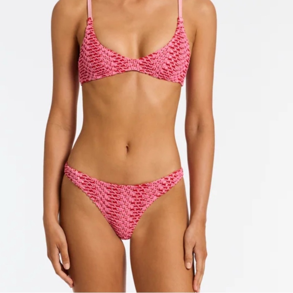 Triangl Swimwear Pink Bikini Set Chevron Design